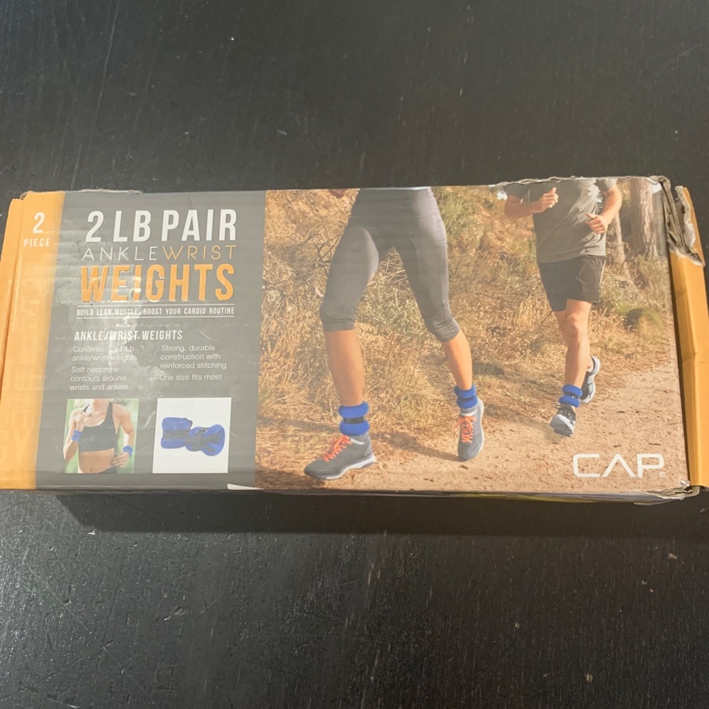 CAP Pair Ankle Wrist Weights Cardio Workout NEW 1 LB each OneSize Durable